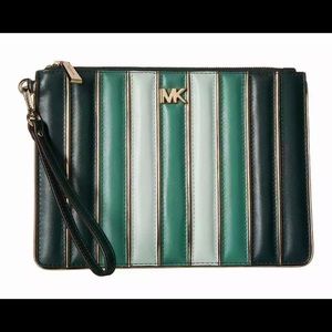 MICHAEL KORS Quilted Leather Tricolor Wristlet
